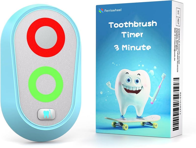 Ferriswheel Toothbrush Timer for Kids 2 to 3 Minutes, Funny Novelty Gift for Kids Adults, Magnetic Waterproof Timer with Color Lights in Bathroom for Children Training Coach (Blue) - Image 1